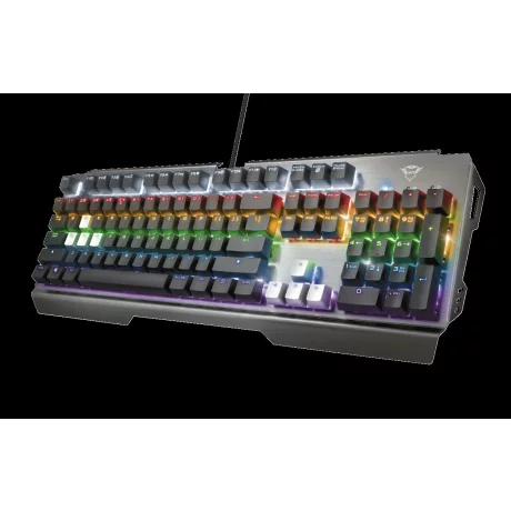 TASTATURA TRUST - gaming, &quot;GXT 877 Scar&quot;, cu fir, 104 taste, format standard , mecanica, switch linear, USB, negru, &quot;TR-23385&quot; (include TV 0.75 lei)