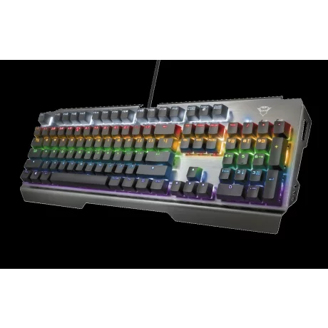 TASTATURA TRUST - gaming, &quot;GXT 877 Scar&quot;, cu fir, 104 taste, format standard , mecanica, switch linear, USB, negru, &quot;TR-23385&quot; (include TV 0.75 lei)