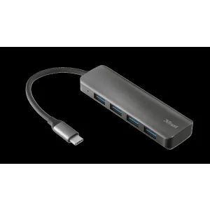 HUB extern TRUST, conectare prin USB 3.1 Type C, cablu 1 m, argintiu, TR-23328