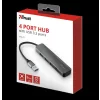 HUB extern TRUST, porturi USB USB 3.2 x 4, conectare prin USB 3.2, cablu 1 m, argintiu, &quot;TR-23327&quot;