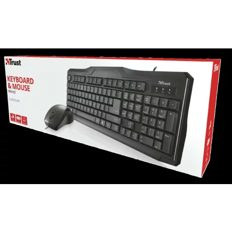 Kit TASTATURA si Mouse Trust, &quot;Classicline&quot;, cu fir, 104 taste format standard, mouse , 2/1 butoane, negru, &quot;TR-21392&quot; (include TV 0.75 lei)