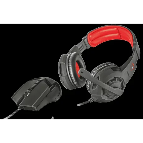 MOUSE TRUST, &quot;GXT 784&quot; notebook, PC, cu fir, optic, USB, 4800 dpi, 5/1, iluminare, kit mouse + casca, negru, &quot;TR-21472&quot;, (include TV 0.15 lei)