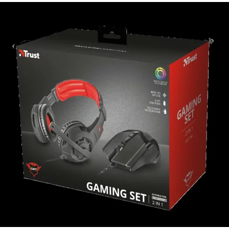 MOUSE TRUST, &quot;GXT 784&quot; notebook, PC, cu fir, optic, USB, 4800 dpi, 5/1, iluminare, kit mouse + casca, negru, &quot;TR-21472&quot;, (include TV 0.15 lei)