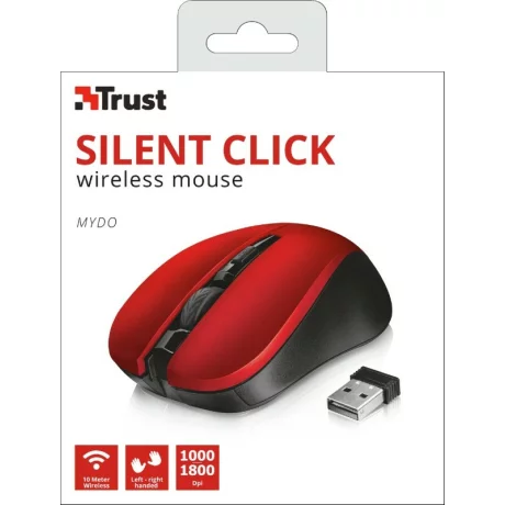 Mouse wireless TRUST Mydo Silent Click rosu TR-21871