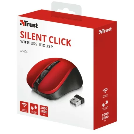 Mouse wireless TRUST Mydo Silent Click rosu TR-21871