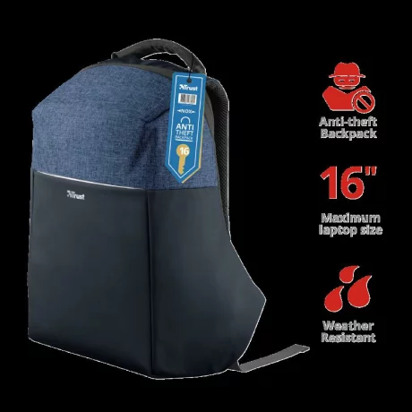 Trust Nox Anti-theft Backpack 16&quot; Blue