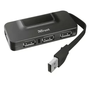 HUB extern TRUST, porturi USB USB 2.0 x 4, conectare prin USB 2.0, cablu 0.075 m, negru, &quot;TR-20577&quot;