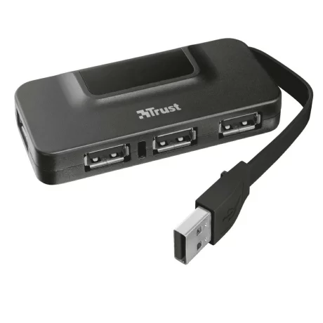 HUB extern TRUST, porturi USB USB 2.0 x 4, conectare prin USB 2.0, cablu 0.075 m, negru, &quot;TR-20577&quot;