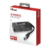 HUB extern TRUST, porturi USB USB 2.0 x 4, conectare prin USB 2.0, cablu 0.075 m, negru, &quot;TR-20577&quot;