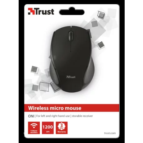 MOUSE TRUST, &quot;Oni Mircor&quot; notebook, PC, wireless, optic, USB, 1600 dpi, 3/1, buton selectare viteza, negru, &quot;TR-21048&quot;, (include TV 0.15 lei)