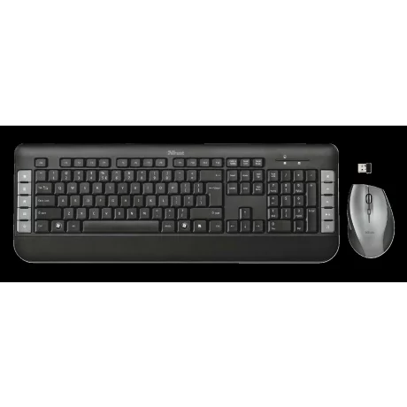 Kit TASTATURA si Mouse Trust, &quot;Tecla&quot;, wireless, 106 taste format standard, mouse , 4/1 butoane, negru, &quot;TR-18040&quot; (include TV 0.75 lei)