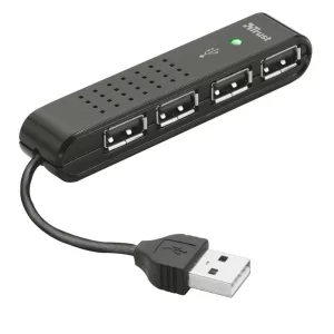 HUB extern TRUST, porturi USB USB 2.0 x 4, conectare prin USB 2.0, cablu 0.16 m, negru, &quot;TR-14591&quot;