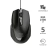 MOUSE TRUST, &quot;Voca Comfort&quot; notebook, PC, cu fir, optic, USB, 2400 dpi, 6/1, buton selectare viteza, negru, &quot;TR-23650&quot;, (include TV 0.15 lei)