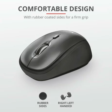 MOUSE TRUST, &quot;Yvi&quot; notebook, PC, wireless, optic, USB, 1600 dpi, 4/1, buton selectare viteza, negru, &quot;TR-18519&quot;, (include TV 0.15 lei)