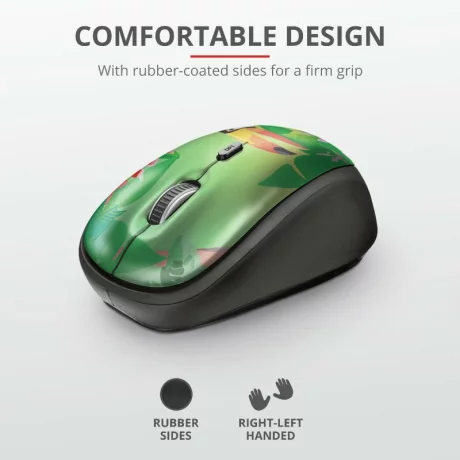 MOUSE TRUST, &quot;Yvi&quot; notebook, PC, wireless, optic, USB, 1600 dpi, 4/1, buton selectare viteza, negru / print, &quot;TR-23389&quot;, (include TV 0.15 lei)