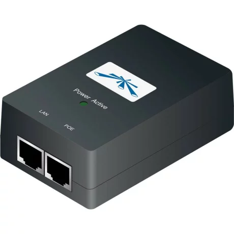 INJECTOR PoE UBIQUITI, port Gigabit x 2, unmanaged, nerackabil, carcasa metalica, POE-48-24W-G