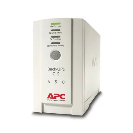 UPS APC, &quot;Back-UPS CS&quot;, Line Int. cu management, mini tower, 650VA/400W, IEC x 4, 1 x baterie RBC17, LED, back-up 11 - 20 min., &quot;BK650EI&quot;,SP prelungire garantie (WBEXTWAR1YR-SP-01/W BEXTWAR3YR-SP-01),