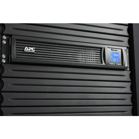 UPS APC, &quot;Smart-UPS C&quot;, Line Int. cu sinusoida pura cu management, rack, 1000VA / 600W, AVR, IEC x 4, 1 x baterie APCRBC124, display LCD, back-up 21 - 30 min., &quot;SMC1000I-2UC&quot;, SP prelungire garantie(WBEXTWAR1YR-SP-02/WBEXTWAR3YR-SP-02),