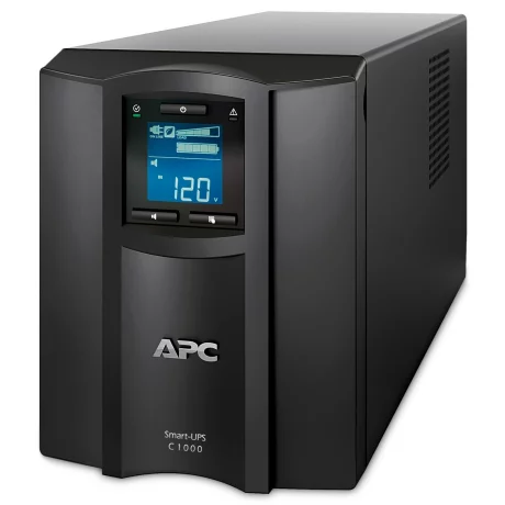 UPS APC, &quot;Smart-UPS C&quot;, Line Int. cu sinusoida pura cu management, mini tower, 1000VA / 600W, AVR, IEC x 8, 1 x baterie APCRBC141, display LCD, back-up 21 - 30 min., &quot;SMC1000IC&quot;, SP prelungire garantie (WBEXTWAR1Y R-SP-02/WBEXTWAR3YR-SP-02),