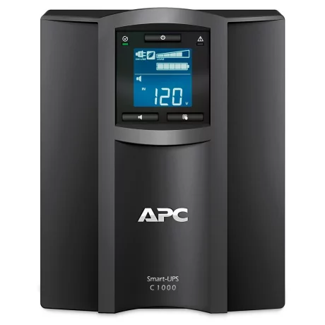 UPS APC, &quot;Smart-UPS C&quot;, Line Int. cu sinusoida pura cu management, mini tower, 1000VA / 600W, AVR, IEC x 8, 1 x baterie APCRBC141, display LCD, back-up 21 - 30 min., &quot;SMC1000IC&quot;, SP prelungire garantie (WBEXTWAR1Y R-SP-02/WBEXTWAR3YR-SP-02),