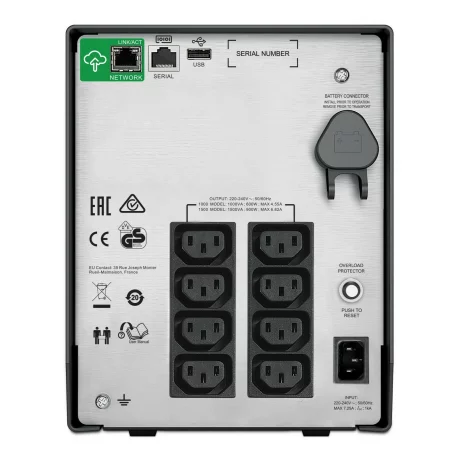 UPS APC, &quot;Smart-UPS C&quot;, Line Int. cu sinusoida pura cu management, mini tower, 1000VA / 600W, AVR, IEC x 8, 1 x baterie APCRBC141, display LCD, back-up 21 - 30 min., &quot;SMC1000IC&quot;, SP prelungire garantie (WBEXTWAR1Y R-SP-02/WBEXTWAR3YR-SP-02),