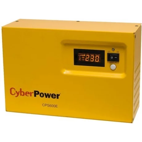 UPS CYBER POWER Inverter (pt. motoare, pompe etc.), Sinusoida Pura,   600VA/ 420W, AVR, 1 x socket Shucko, display LCD, fara baterie, seria EPS, &quot;CPS600E&quot; (include TV 3 lei)