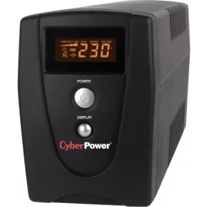 UPS CYBER POWER Line Int. cu management, LCD, tower,   800VA/ 480W, AVR, 3 x socket IEC, display LCD, 1 x baterie 12V/9Ah, Backup 1-8 min, incarcare 8h, conector USB, port RS232, combo RJ45, GreenPower (Energy Saving), &quot;VALUE800EILCD&quot; (include TV 3 l