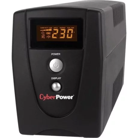 UPS CYBER POWER Line Int. cu management, LCD, tower,   800VA/ 480W, AVR, 3 x socket IEC, display LCD, 1 x baterie 12V/9Ah, Backup 1-8 min, incarcare 8h, conector USB, port RS232, combo RJ45, GreenPower (Energy Saving), &quot;VALUE800EILCD&quot; (include TV 3 l