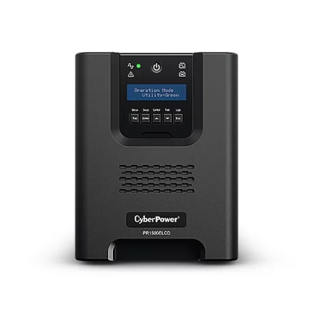 UPS CYBER POWER Line Int. cu Sinusoida Pura, LCD, tower,   1500VA/ 1350W, AVR, 8 x socket IEC, display LCD, 1 x baterie RBP0023, Backup 4 - 12 min, incarcare 8h, USB, RS232, GreenPower, serie PR &quot;PR1500ELCD&quot; (include TV 8 lei)
