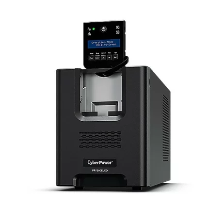 UPS CYBER POWER Line Int. cu Sinusoida Pura, LCD, tower,   1500VA/ 1350W, AVR, 8 x socket IEC, display LCD, 1 x baterie RBP0023, Backup 4 - 12 min, incarcare 8h, USB, RS232, GreenPower, serie PR &quot;PR1500ELCD&quot; (include TV 8 lei)