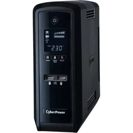 UPS CYBER POWER Line Int. cu Sinusoida Pura, tower,  1500VA/ 900W, AVR, 6 x socket Shucko, display LCD, 2 x 12V/9Ah, Backup 3-10min, incarc.8h, USB, USB charger, RS232, combo RJ45, GreenPower, seria CP,&quot;CP1500EPFCLCD&quot;  (include TV 8 lei)