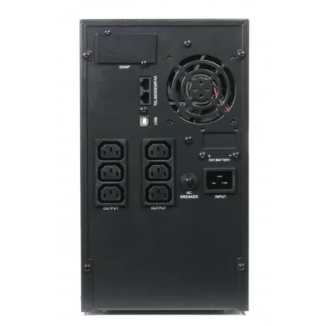 UPS GEMBIRD, Line Int. cu sinusoida pura cu management, mini tower, 3000VA/2400W, AVR, IEC x 6, 4 x baterie 12V/9Ah, display LCD, back-up 21 - 30 min., &quot;EG-UPS-PS3000-01&quot;, (include TV 8 lei)