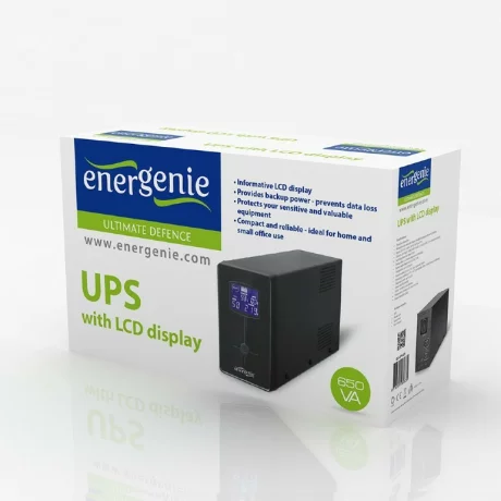 UPS GEMBIRD, Line Int. , mini tower, 650VA/390W, AVR, IEC x 2/ Schuko x 1, 1 x baterie 12V/7Ah, display LCD, back-up 1 - 10 min., &quot;EG-UPS-031&quot;, (include TV 8 lei)