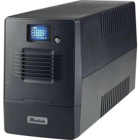 UPS MUSTEK Line Int. cu management, LCD,   600VA/ 360W, AVR, 2 x socket Schuko, display LCD, 1 x baterie 12V/7Ah, Backup: 16 min., incarcare: pana la 4h, conector USB, combo RJ11, &quot;PowerMust 600 Line In. LCD&quot; &quot;600-LCD-LI-T10&quot;  (include TV 3 lei)