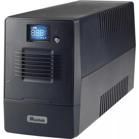 UPS MUSTEK Line Int. cu management, LCD,   600VA/ 360W, AVR, 4 x socket IEC, display LCD, 1 x baterie 12V/7Ah, Backup: 16 min., incarcare: pana la 4h, conector USB, combo RJ11, &quot;PowerMust 600 Line In. LCD&quot;  &quot;600-LCD-LI-T20&quot; ) (include TV 3 lei)
