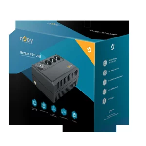 UPS NJOY, &quot;RENTON 650&quot;, Line Int. , brick, 350VA/360W, AVR, Schuko x 3, 1 x baterie GP05122F, back-up 1 - 10 min., &quot;UPLI-LI065RE-CG01B&quot;, ,