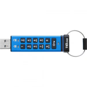 MEMORIE USB 3.1 KINGSTON 16 GB, cu capac | cu cifru, carcasa plastic, albastru, &quot;DT2000/16GB&quot;