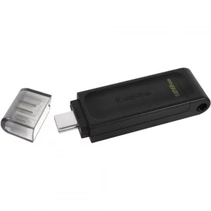 Memorie USB Type-C KINGSTON 32 GB, cu capac, negru, DT70/32GB