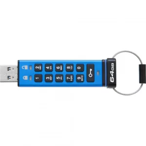 Memorie USB 3.1 KINGSTON 64 GB, cu capac | cu cifru, carcasa plastic, albastru, DT2000/64GB