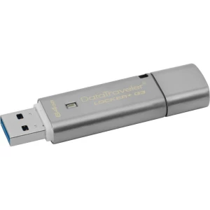 MEMORIE USB 3.0 KINGSTON 64 GB, cu capac, carcasa metalic, argintiu, &quot;DTLPG3/64GB&quot;