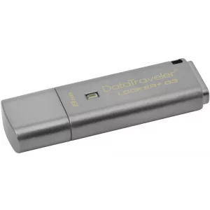 MEMORIE USB 3.0 KINGSTON 8 GB, cu capac, carcasa metalic, argintiu, &quot;DTLPG3/8GB&quot;