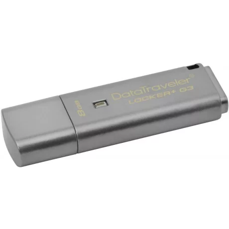 MEMORIE USB 3.0 KINGSTON 8 GB, cu capac, carcasa metalic, argintiu, &quot;DTLPG3/8GB&quot;