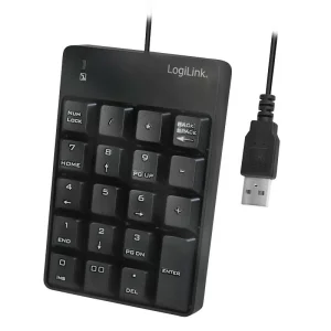 TASTATURA numerica  Logilink, USB, 19 taste, negru, &quot;ID0184&quot; (include TV 0.75 lei)