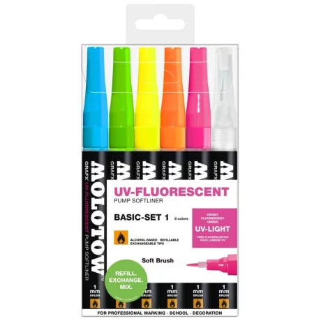Set marker Molotow UV-Fluorescent Basic-Set 1