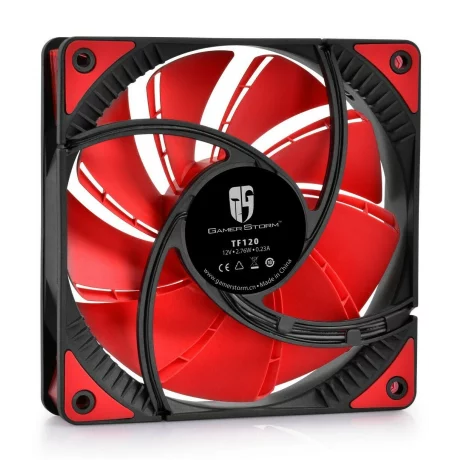 VENTILATOR DEEPCOOL PC 120x120x25 mm,  red LED, PWM, Fluid Dynamic Bearing, MTBF 100.000 ore, pale dual-layer detasabile, &quot;TF120 RED&quot;