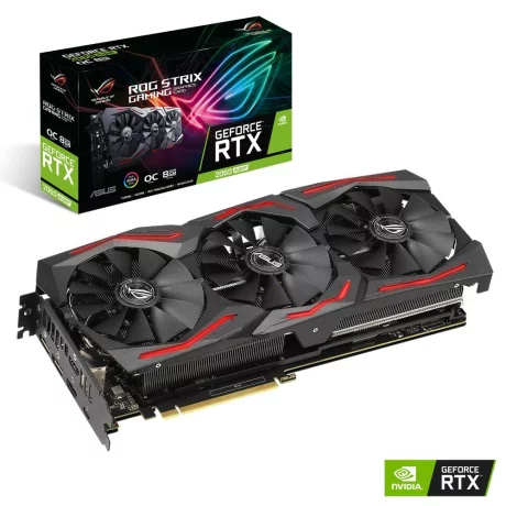 PLACA VIDEO ASUS NVIDIA ROG STRIX GeForce RTX 2060 SUPER OC, 8 GB GDDR6 256 biti, PCI Express 3.0 x 16, HDMI x 2, Display Port x 2, USB Type-C, sistem racire aer activ, &quot;RTX2060S-O8G-GAMIN&quot;