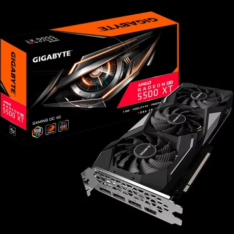 PLACA VIDEO GIGABYTE AMD Radeon RX 5500 XT Gaming OC, 4 GB GDDR6 128 biti, PCI Express 4.0 x 16, HDMI, Display Port x 3, sistem racire aer activ, &quot;GV-R55XTGAM OC-4GD&quot;