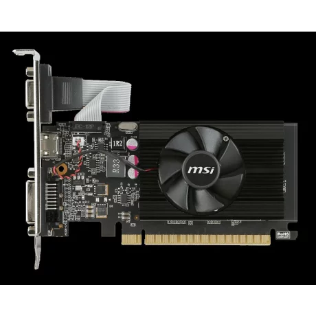 PLACA VIDEO MSI NVIDIA GeForce GT 710 2GD3 LP, 2 GB GDDR3 64 biti, PCI Express 2.0 x 8, HDMI, DVI, VGA, sistem racire aer activ, &quot;GT 710 2GD3 LP&quot;