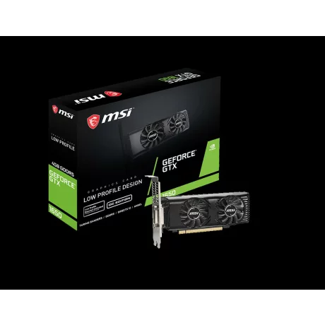 PLACA VIDEO MSI NVIDIA GeForce GTX 1650 4GT LP OC, 4 GB GDDR5 128 biti, PCI Express 3.0 x 16, HDMI, DVI, Display Port, sistem racire aer activ, &quot;GTX 1650 4GT LP OC&quot;