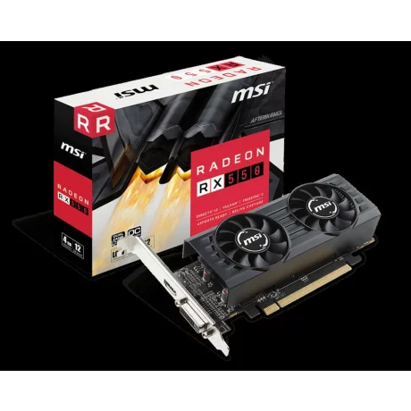 PLACA VIDEO MSI AMD Radeon RX 550 4GT LP OC, 4 GB GDDR5 128 biti, PCI Express 3.0 x 8, HDMI, DVI, sistem racire aer activ, &quot;RX 550 4GT LP OC&quot;